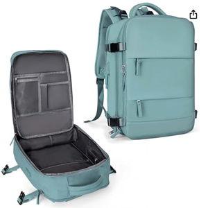 coowoz Large Travel Backpack For Women Men,Carry On Rucksack Flight Approved,Hiking Backpack Waterproof Outdoor Sports Casual Daypack Fit 15.6 Inch Laptop Compartment (Blue)