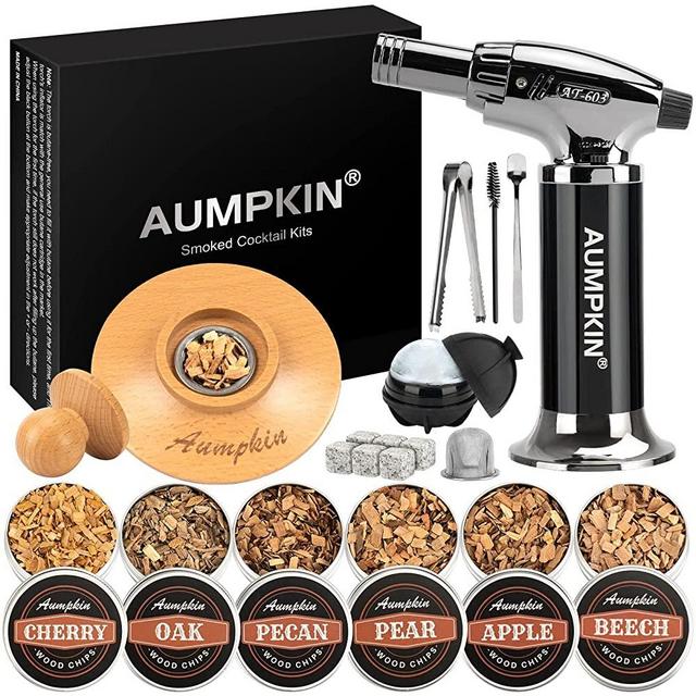 Cocktail Smoker Kit with Torch – 6 Flavors Wood Chips – Bourbon, Whiskey Smoker Infuser Kit, Old Fashioned Drink Smoker Kit, Birthday Bourbon Whiskey Gifts for Men, Dad, Husband (Without Butane)…