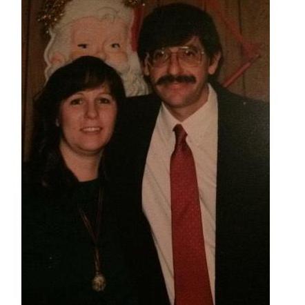 Eileen (Mother of the Groom) & Bob (Father of the Groom), at a Christmas party.