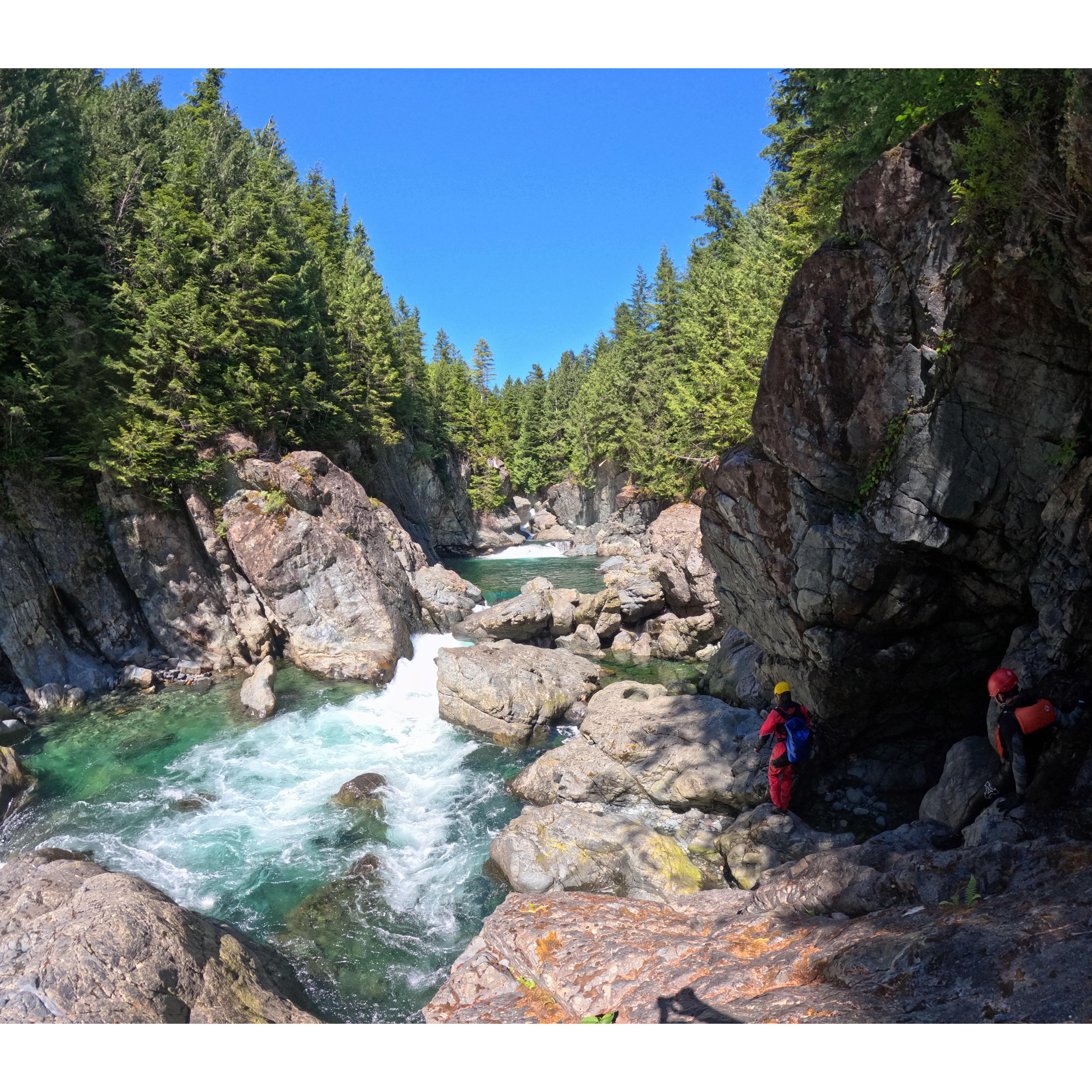 hiking further up the canyon