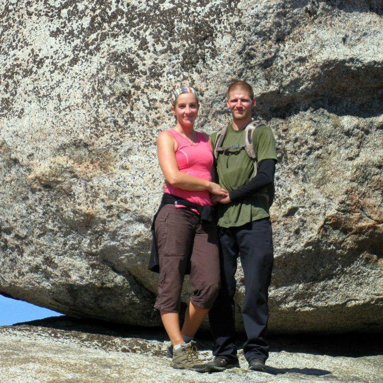 At the summit of "Old Rag", a favorite hike in Shenandoah National Park.