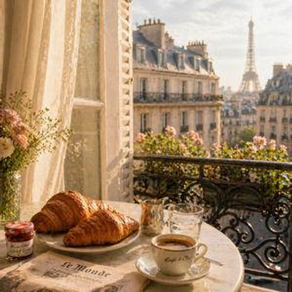 Fresh Croissants & Morning Coffee in Paris