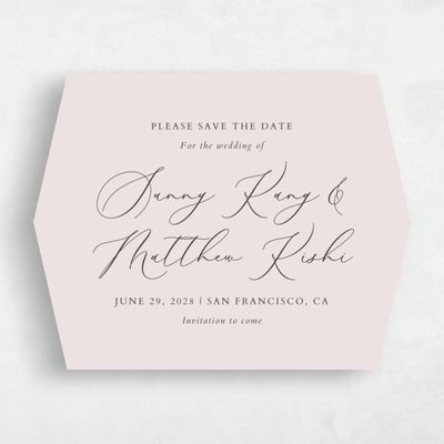 Beige Diamond Wedding Save the Date - Niligan Landscape