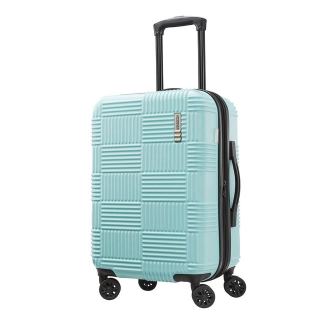 American Tourister 20" Checkered Carry On Hardside Spinner Suitcase - Mint Green