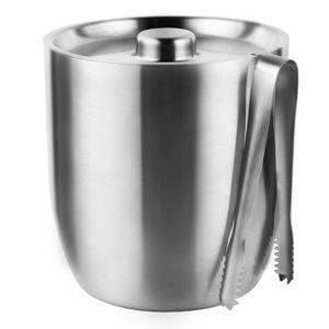 Insulated Ice Bucket with Lid & Tong Stainless Steel