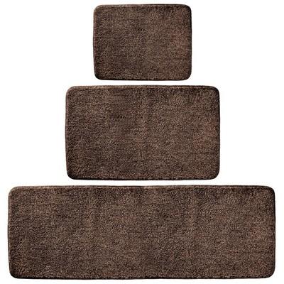 mDesign Spa Rug for Bathroom, Varied Sizes, Set of 3, Light Pink