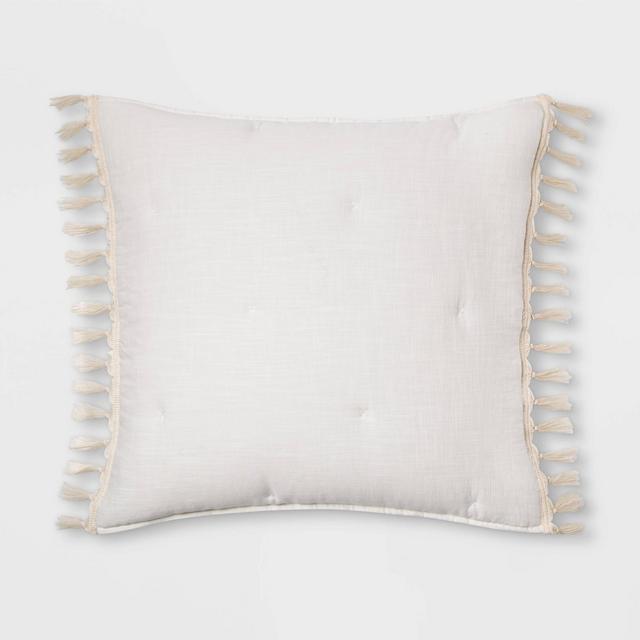 Euro Macrame' Tassel Tufted Sham Cream - Opalhouse™