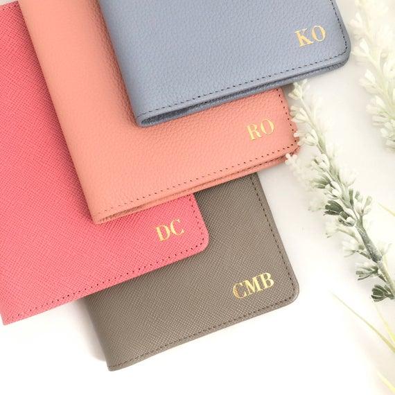 Passport Cover - Monogram Passport holder- Personalized Leather Passport Holder - Passport Cases  -Wedding Gifts (Classic Font)