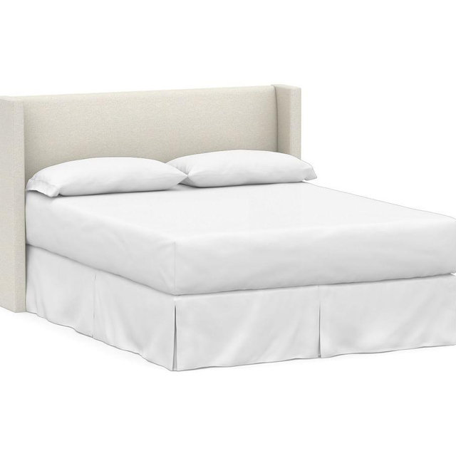 Elliot Shelter Upholstered Headboard, King, Performance Boucle Oatmeal