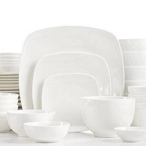 White Elements Hampton Square 42-Piece Set, Service for 6
