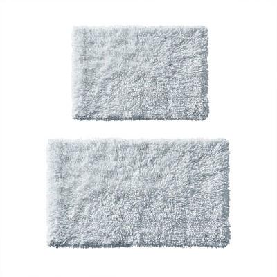 2pc Clout Organic Cotton Bath Rug Set Blue