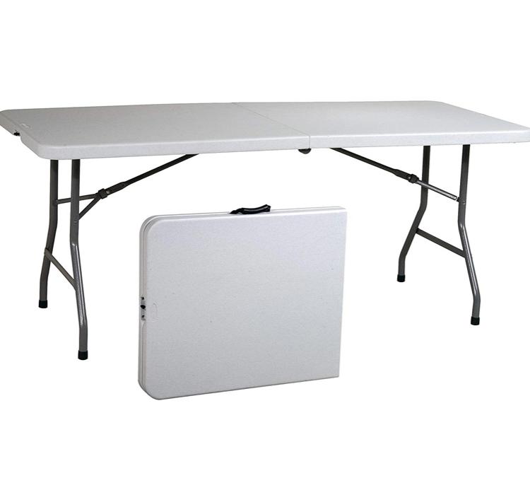 Office Star Resin Multipurpose Rectangle Table, 6-Feet, Center Folding