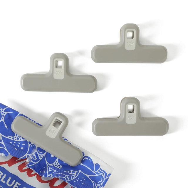 Calphalon Prime 4 Pack Polypropylene w/Thermoplastic Rubber Chip Bag Clips - Taupe