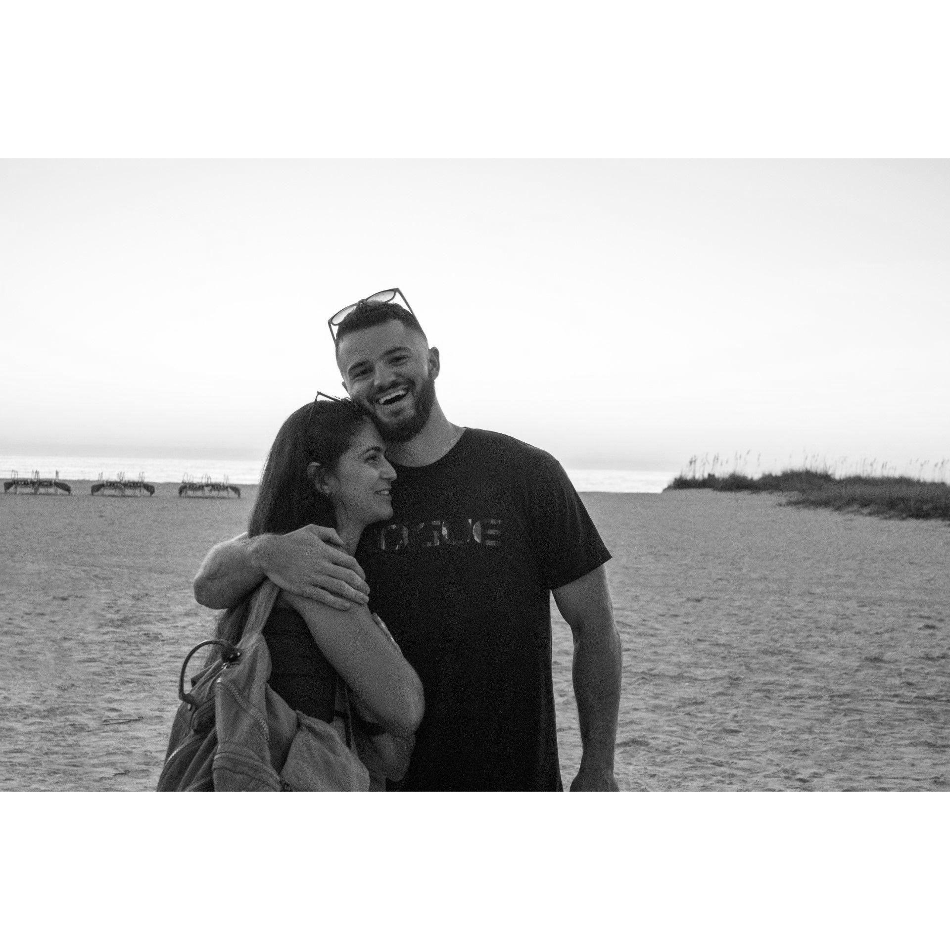 St Petersburg, FL, 2019 - All smiles after a Crossfit competition on the beach. This might be our first photo together (?)