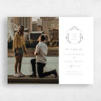 White Wedding Save the Date - Valentina Landscape