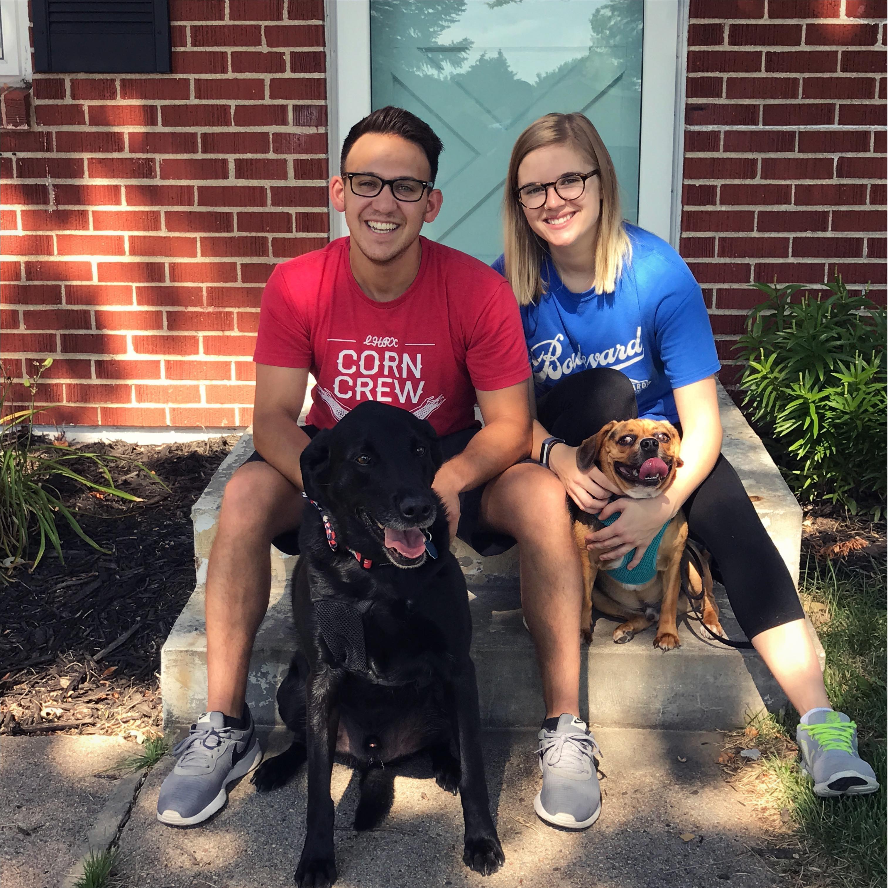 Our last photo in front of our Omaha house before we moved to New York City