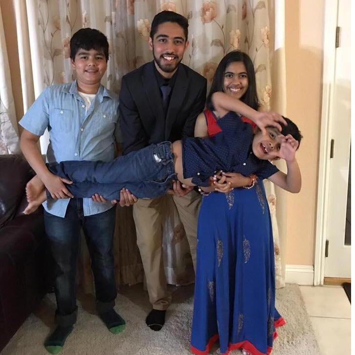Nishad with his big brothers and sister