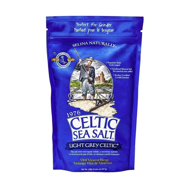 Celtic Sea Salt Light Grey Coarse – Unrefined Mineral Salt, 70+ Trace Minerals, Sustainably Harvested, GMP Certified – Cooking, Finishing, Hydration, Grinder Use – 1 lb Resealable Bag