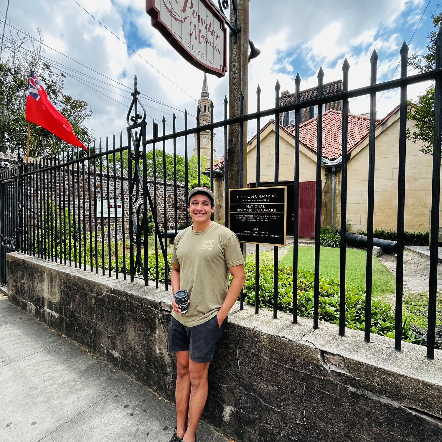 Being a tourist, with coffee in hand!