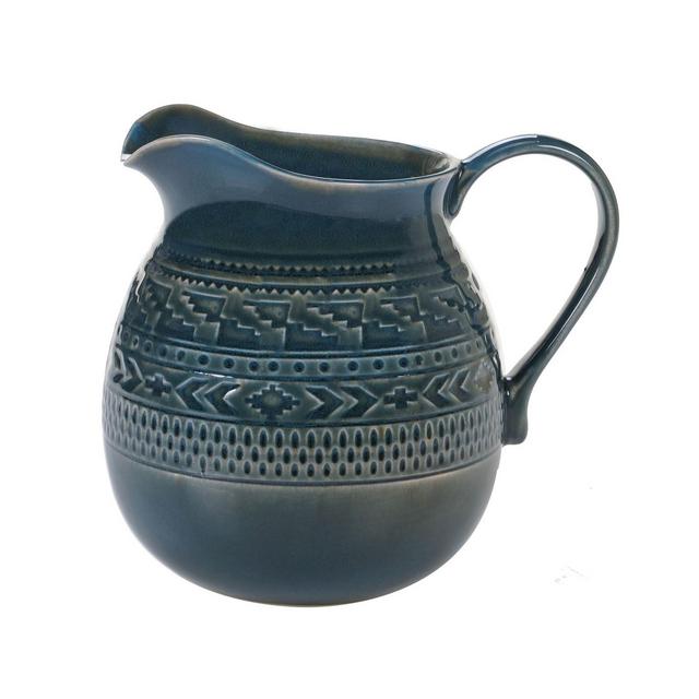 Certified International Aztec Teal Pitcher