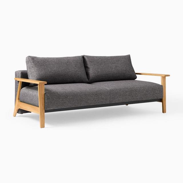Jannick Sleeper Futon Full Melange Weave Slate Oak