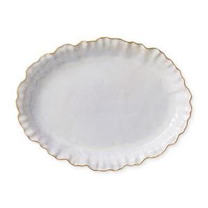 Ruffled Gold Rim Serve Platter