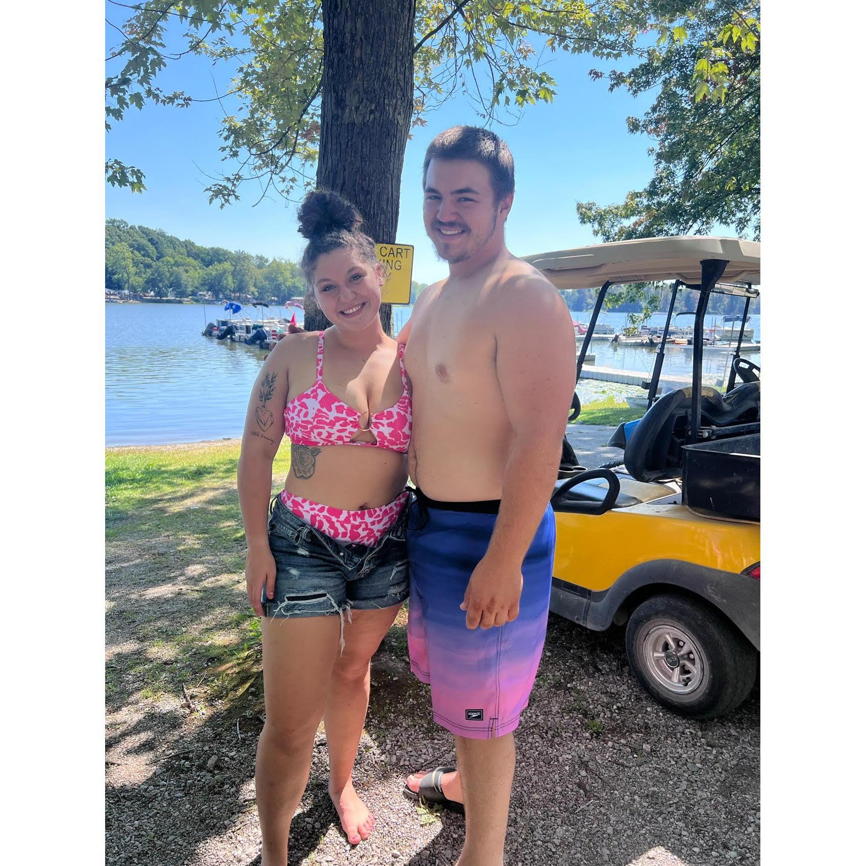 Our first time going to the Lake, we had to capture a picture!!!