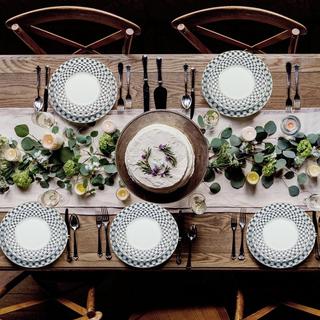 Tula 57-Piece Porcelain Dinnerware Set, Service for 8