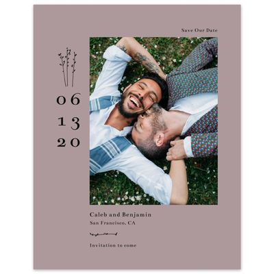 Lavender, Purple Wedding Digital Save the Date - Rue Portrait