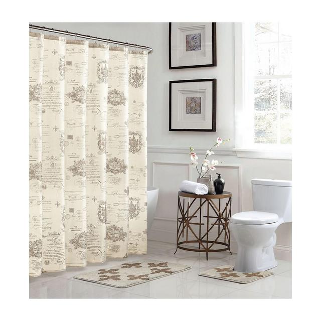 Fleur De Lis Bathroom Shower Set, 15 Piece