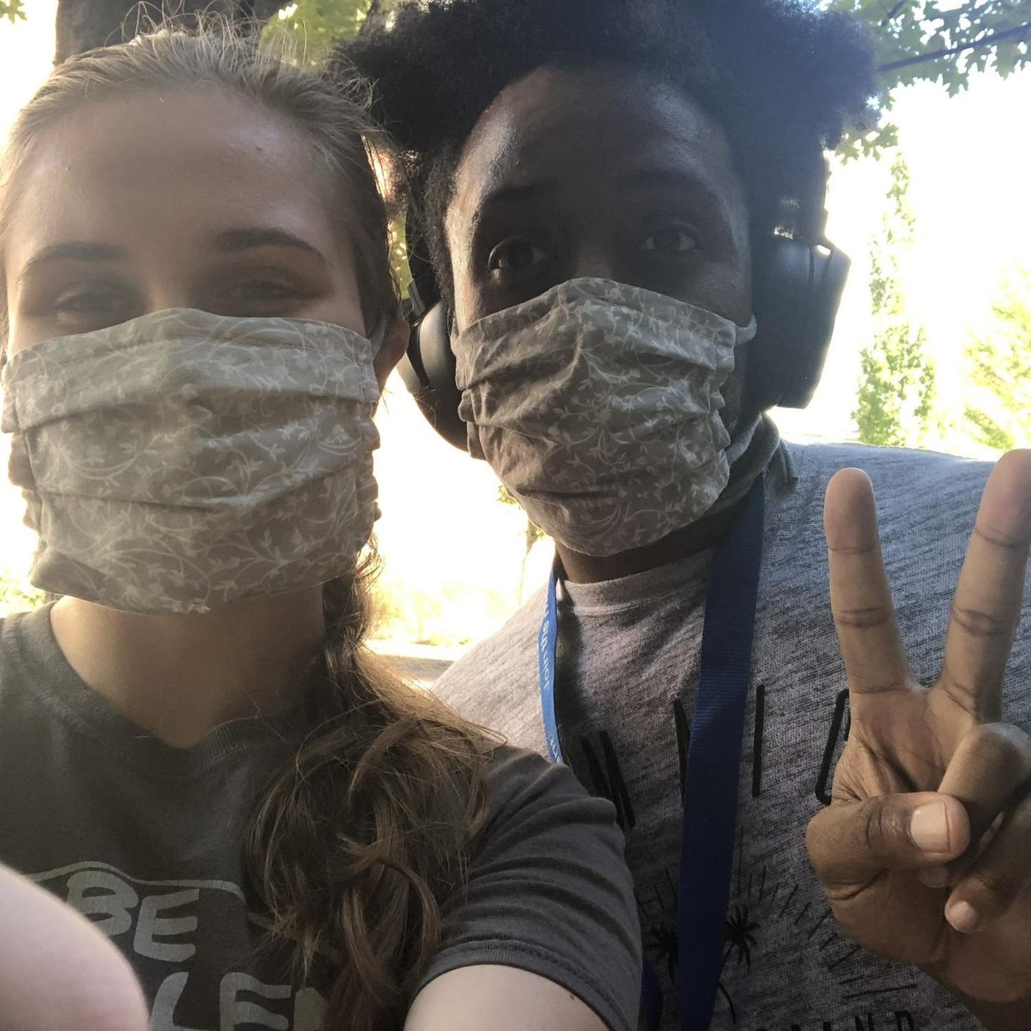 Us masking up during the pandemic!