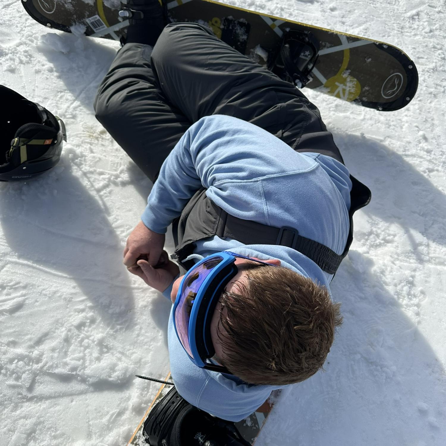 Our first time snowboarding