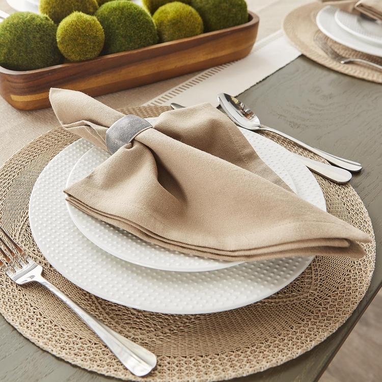 Design Imports Grey Tonal Tweed Placemat Set of 6