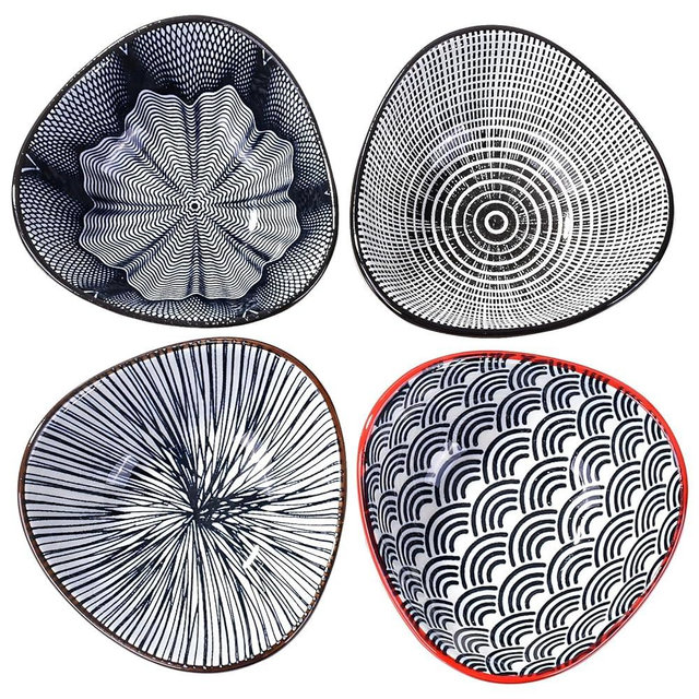 Whitenesser Ceramic Dipping Bowls Set of 4 Japanese Porcelain Side Dish Seasoning Dishes for Sushi Seasoning (SJ)
