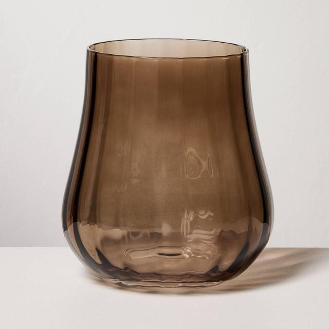 14oz Short Water Glass Brown - Hearth & Hand™ with Magnolia