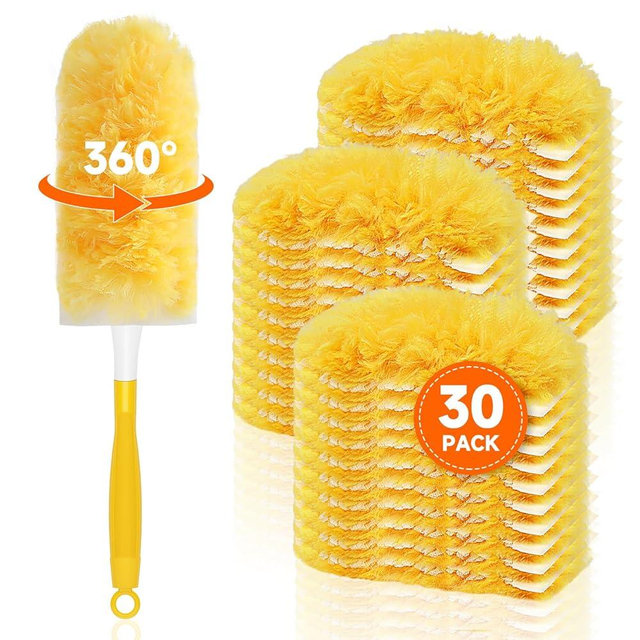 SetSail 30 Count Duster Refills for Swiffer Duster with 1 Handle Dusters for Cleaning Disposable Duster Refill Multi Surface 360 Duster Cleaner Kit for Ceiling Fan, Blind, Furniture
