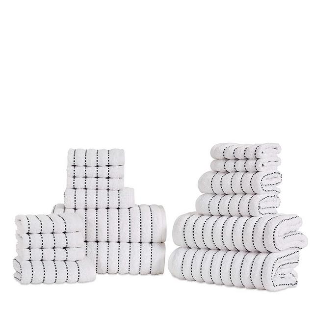 Superior Organic Cotton Wave 16-Piece Towel Set, Navy Blue