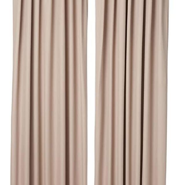 Amazon Basics Room Darkening Blackout Window Curtains with Back Tab Hanging Loops - 52" x 84", Taupe