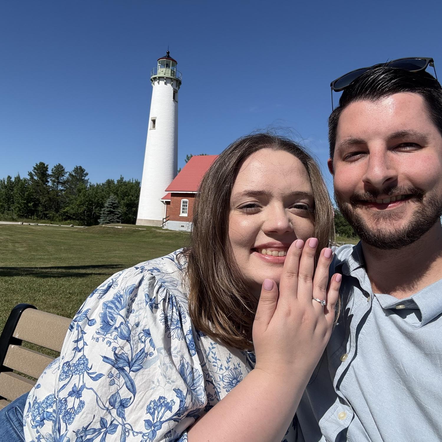 Marcus popped the question and she said yes! 
* actually Taylor got stung by a bee after Marcus asked but she enthusiastically said yes immediately after managing the bee sting