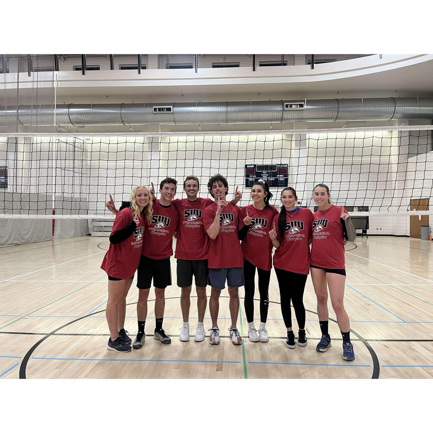 Winning intramural volleyball!