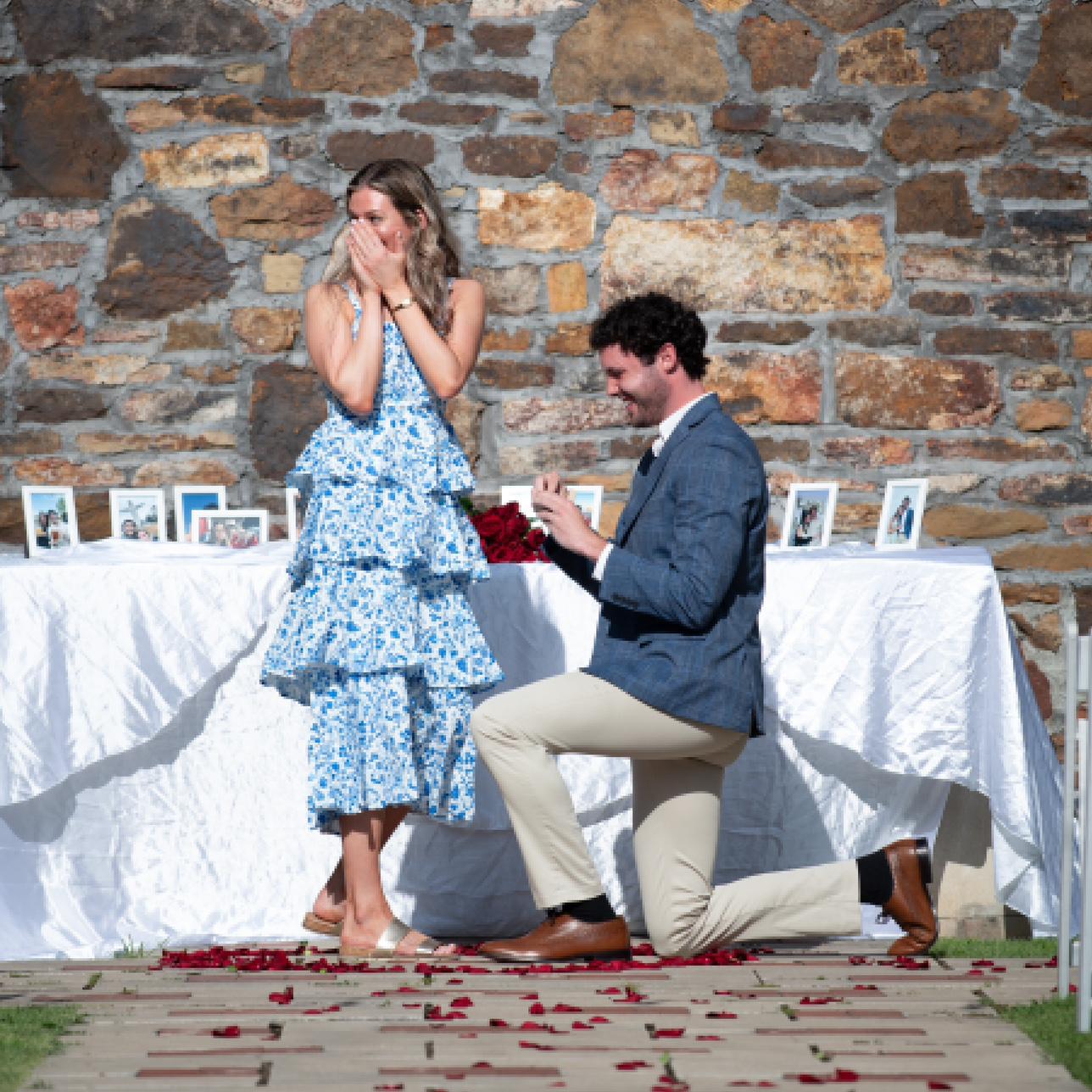 7/18/2025- Photo from the proposal at Sassafras Springs Vineyard and Winery in Springdale, Arkansas.