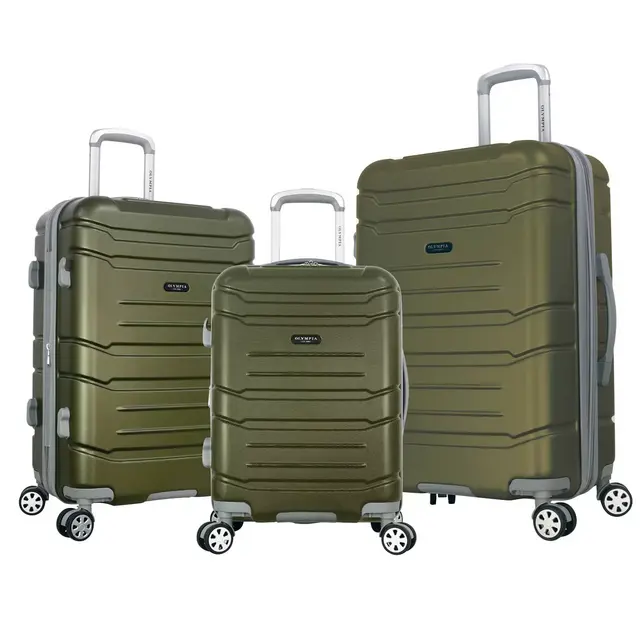 Olympia USA Denmark Plus 3pc Hardside Expandable Spinner Luggage Set - Olive
