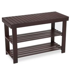 SONGMICS 3-Tier Bamboo Shoe Rack Bench, Shoe Organizer, Storage Shelf, Holds Up to 264 Lb, Ideal for Entryway Hallway Bathroom Living Room and Corridor Brown ULBS04Z