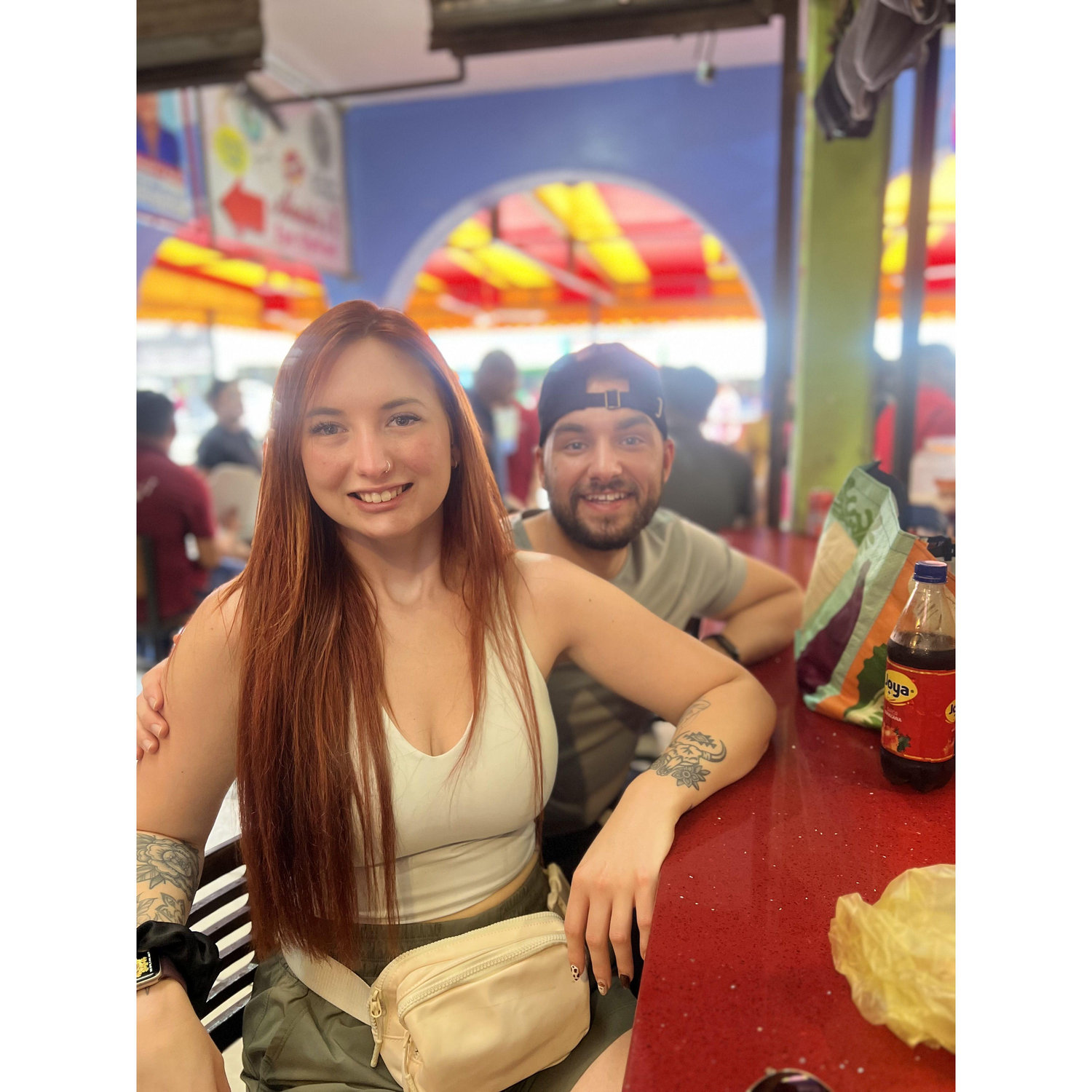 Tim and Em loving going to Mexico to get some street tacos!