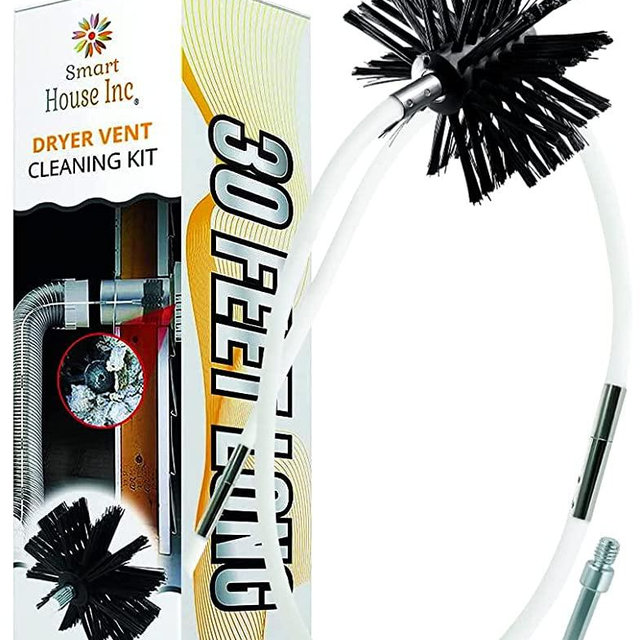 Dryer Vent Cleaner Kit -(30-Feet) Innovative Lint Remover Reusable Strong Nylon| Flexible Lint Brush with Drill Attachment for Faster Cleaning
