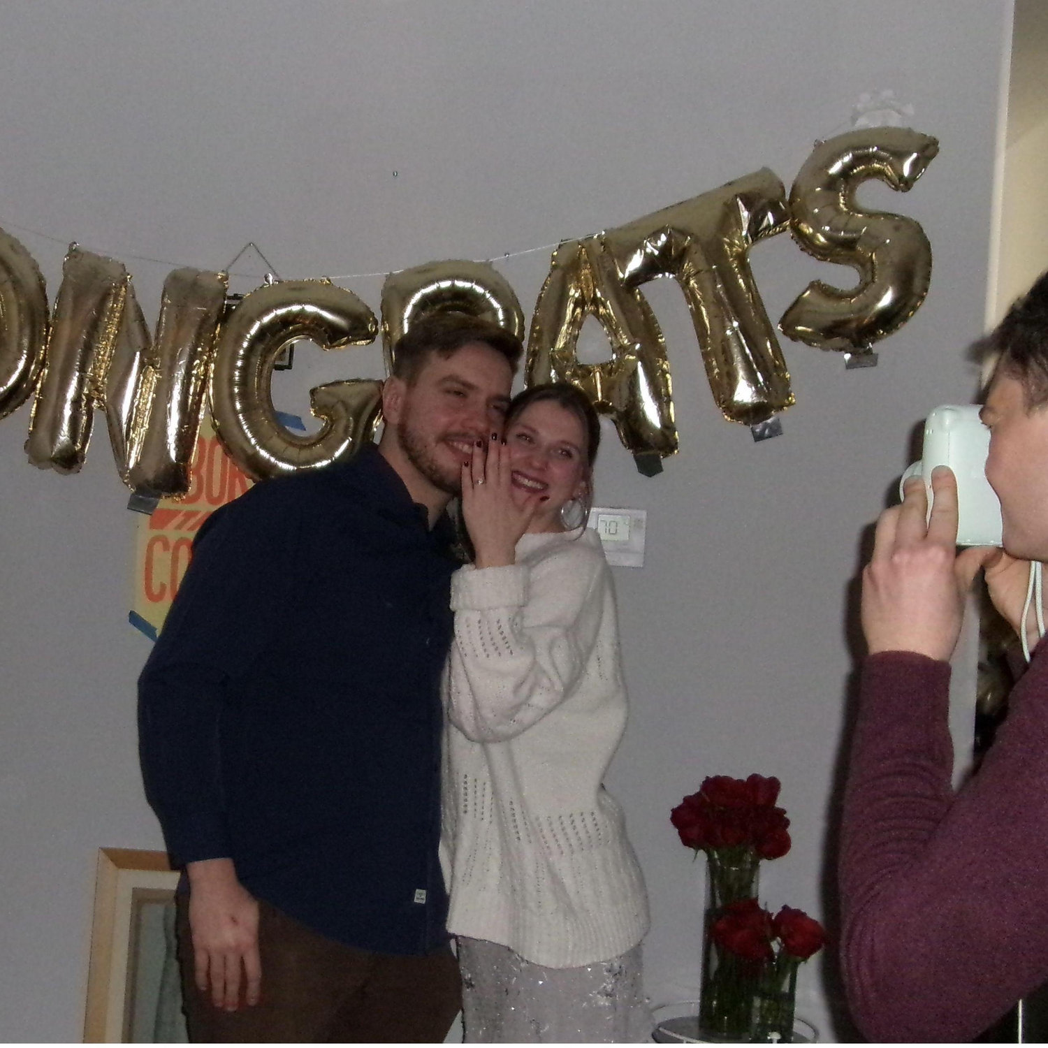 Our engagement party in Chicago with friends 🫶🏻