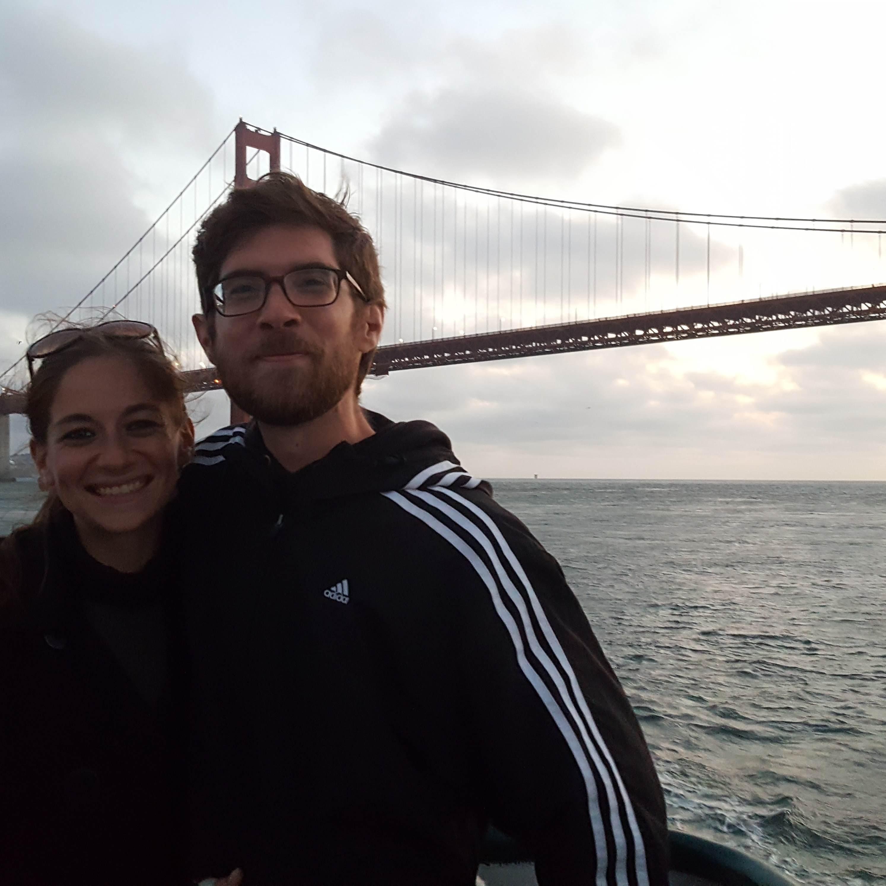 Sunset ferry under the Golden Gate, whales included!