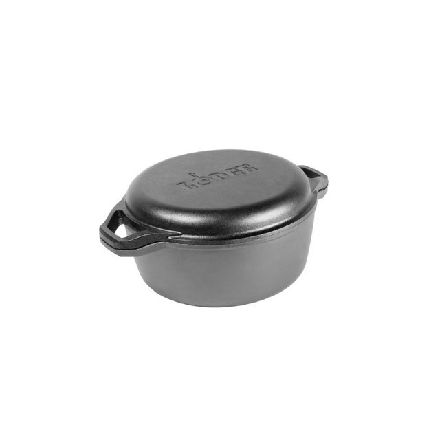 Lodge Cast Iron Chef Collection 6 Quart Chef Style Double Dutch Oven Cookware