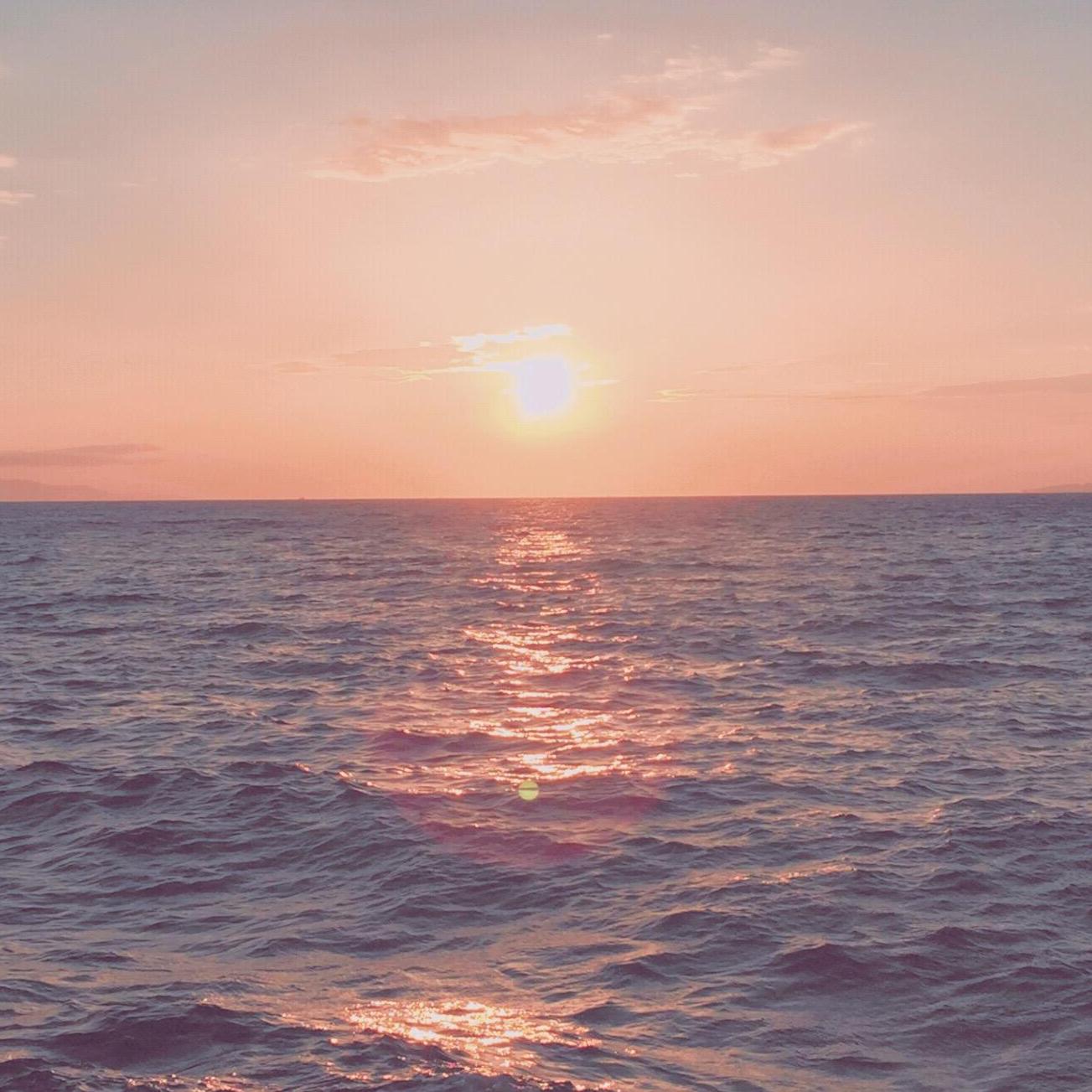 The beautiful sunset of the Greek Islands where I said yes to becoming Mrs. Lavine