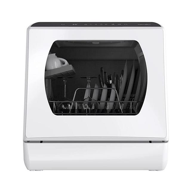 Countertop Dishwasher, 5 Washing Programs Portable Dishwasher With 5-Liter Built-in Water Tank For Glass Door